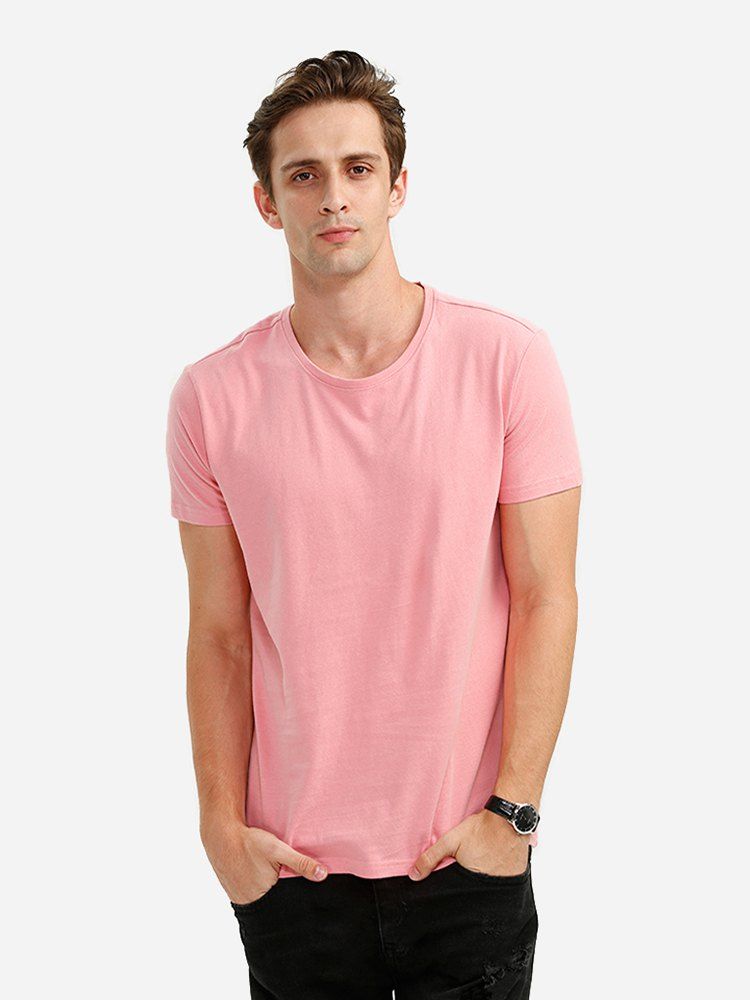 

ZAN.STYLE Crew Neck T Shirt, Pink