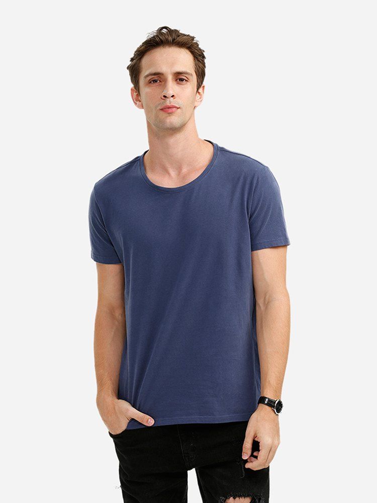 

ZAN.STYLE Crew Neck T Shirt, Deep blue