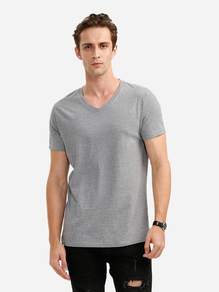 

ZAN.STYLE V-neck T Shirt, Gray