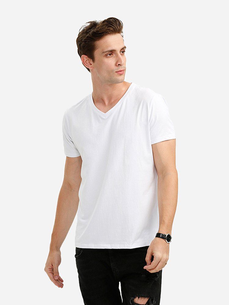 

ZAN.STYLE V Neck Tee, White