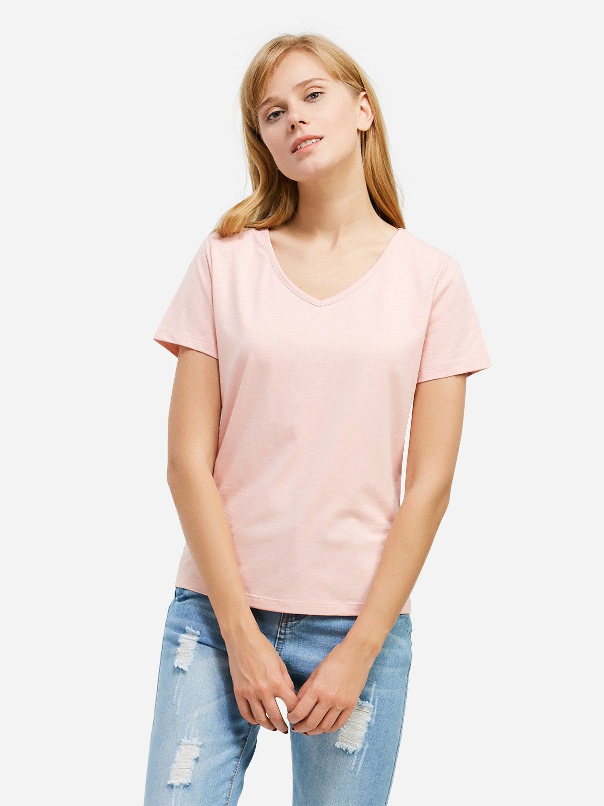 

ZAN.STYLE V-neck T-shirt, Pink