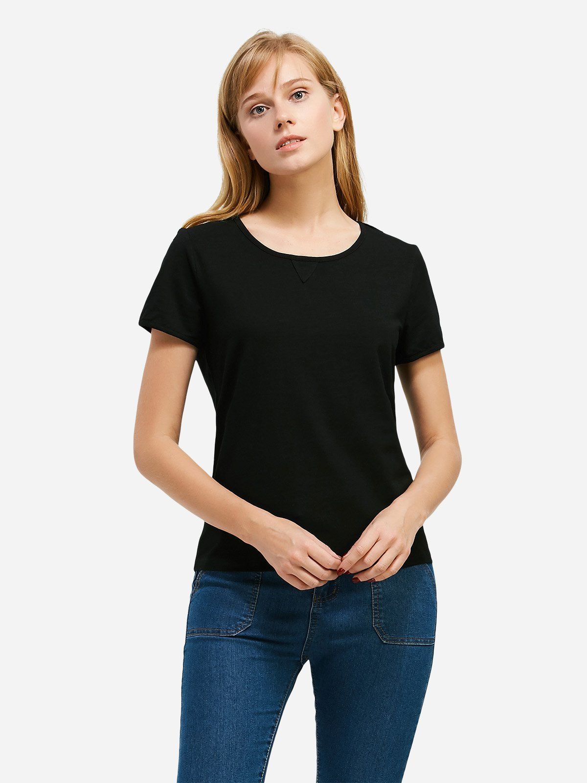 

ZAN.STYLE Crew Neck T-shirt, Black