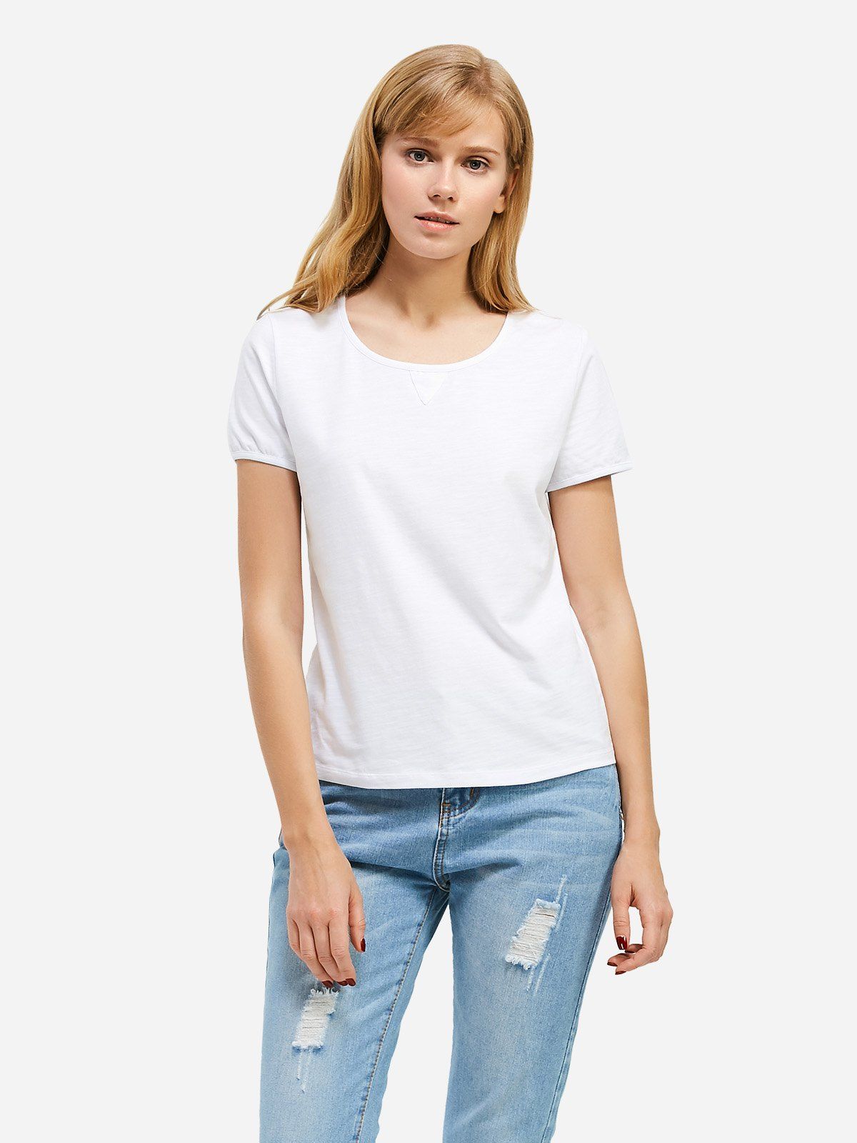 

ZAN.STYLE Crew Neck T-shirt, White