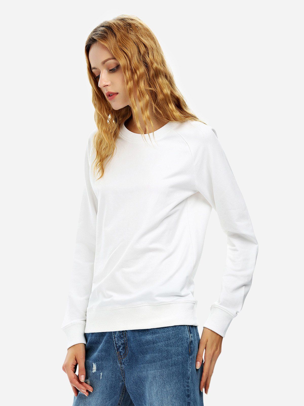 ZAN.STYLE Loose Fit Sweatshirt, White