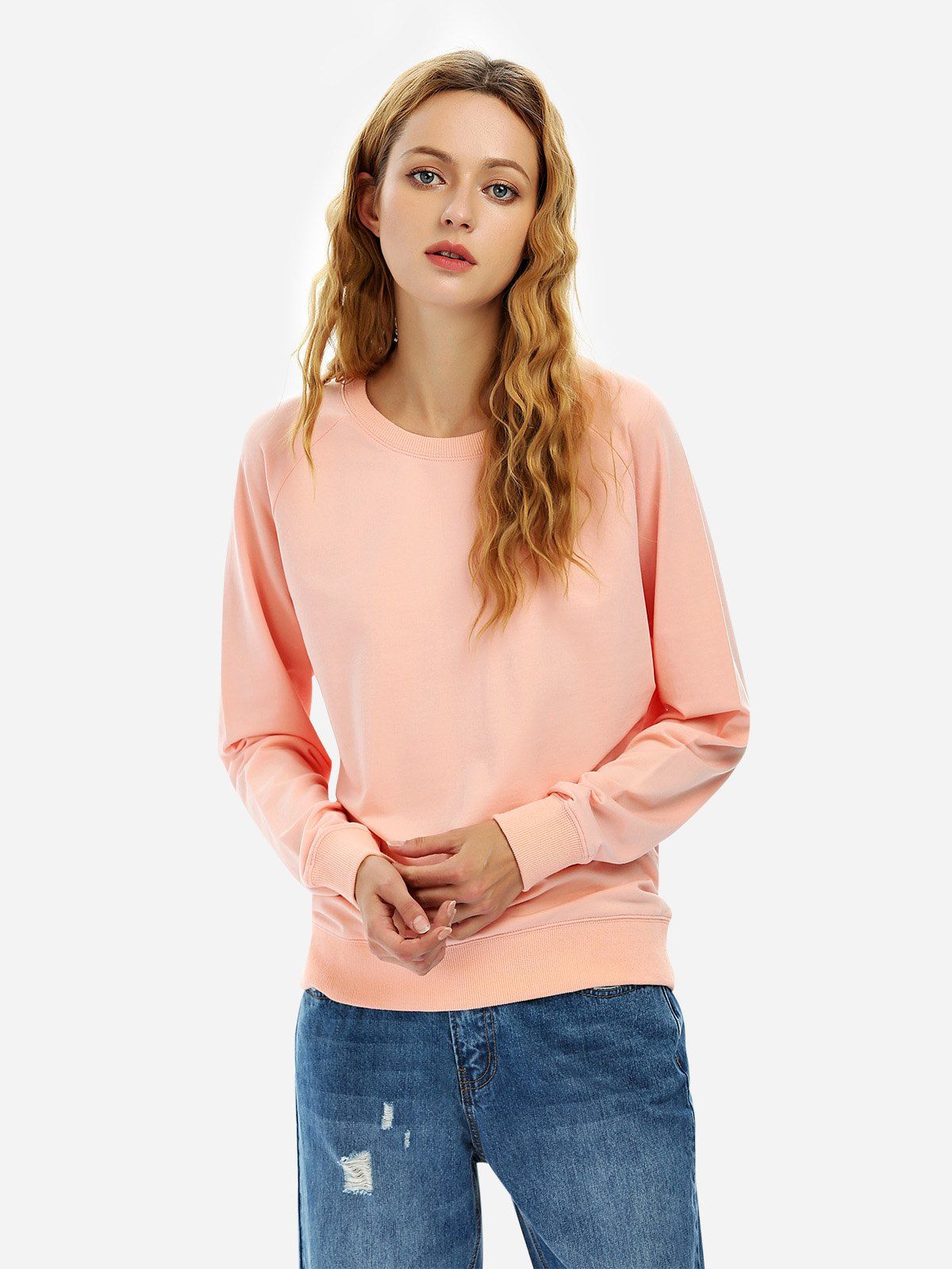 

ZAN.STYLE Loose Fit Sweatshirt, Pink