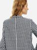 ZAN.STYLE Bell Sleeve Plaid Blouse Shirt -  