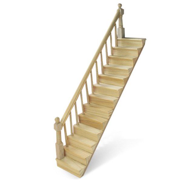 

1:12 Scale Wooden Stairs Miniature Doll House Furniture, Wood