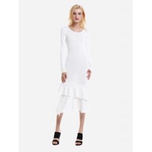 

ZAN.STYLE Long Sleeve Slim Fit Sweater Dress, White