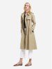 ZAN.STYLE Longline Silhouette Double Breasted Belted Trench Coat -  
