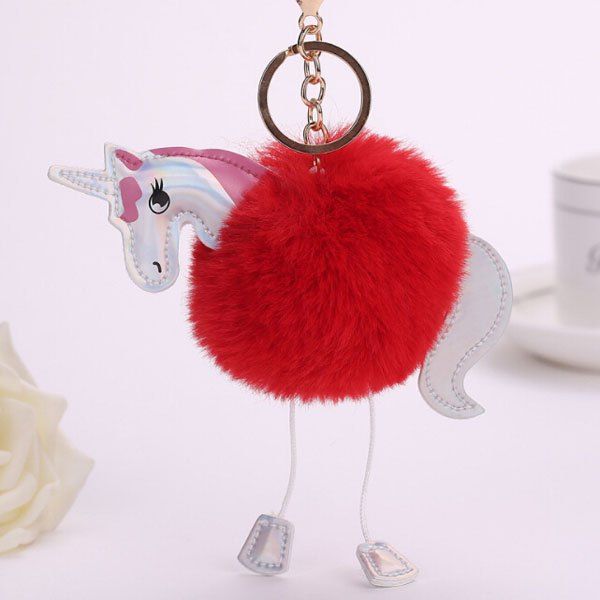 

Lovely Cartoon Horse Style Hang Decoration for Key Chain / Bag, Red