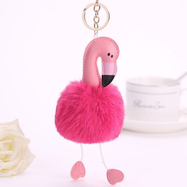 

Lovely Cartoon Flamingo Style Hang Decoration for Key Chain / Bag, Sangria