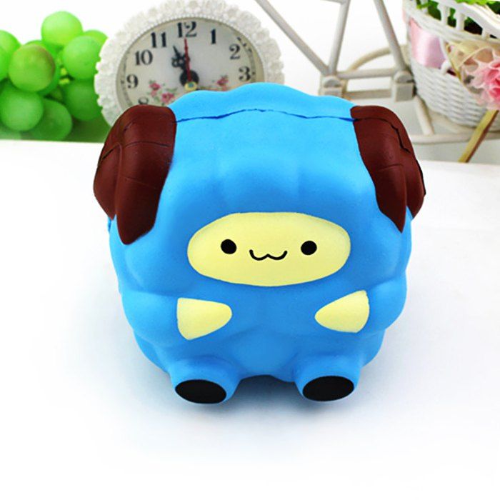 

Emulational Sheep Pattern Slow Rising Squishy Stress Relief Toy, Blue