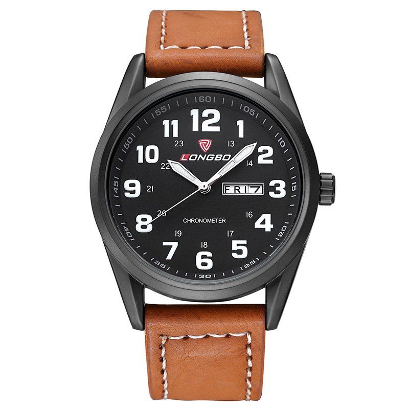 

Longbo 80207 4586 Leisure Luminous Needle Watch for Men, Orange