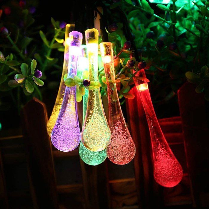 

3M Small Water Droplets Shape Solar Strip Light for Decoration, Colormix