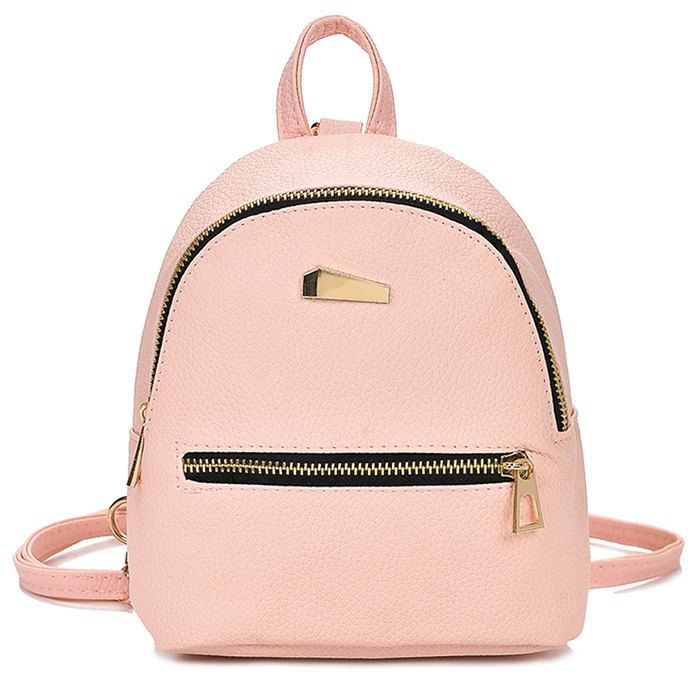 

Cute Solid Color Mini Backpack for Women, Pink