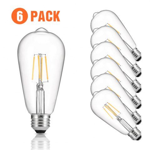  zanflare LED ST64 Filament Lamp 6 Лампочек