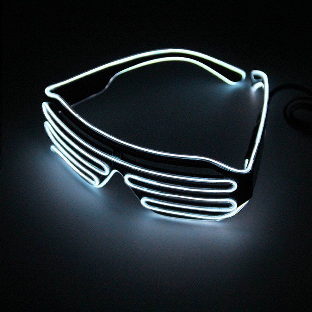 

YouOKLight DC 3V 3 Modes Sound Control Flash El LED Glasses Luminous Party Lighting Colorful Glowing Classic Toys for Dance DJ Party Mask 1PC, White