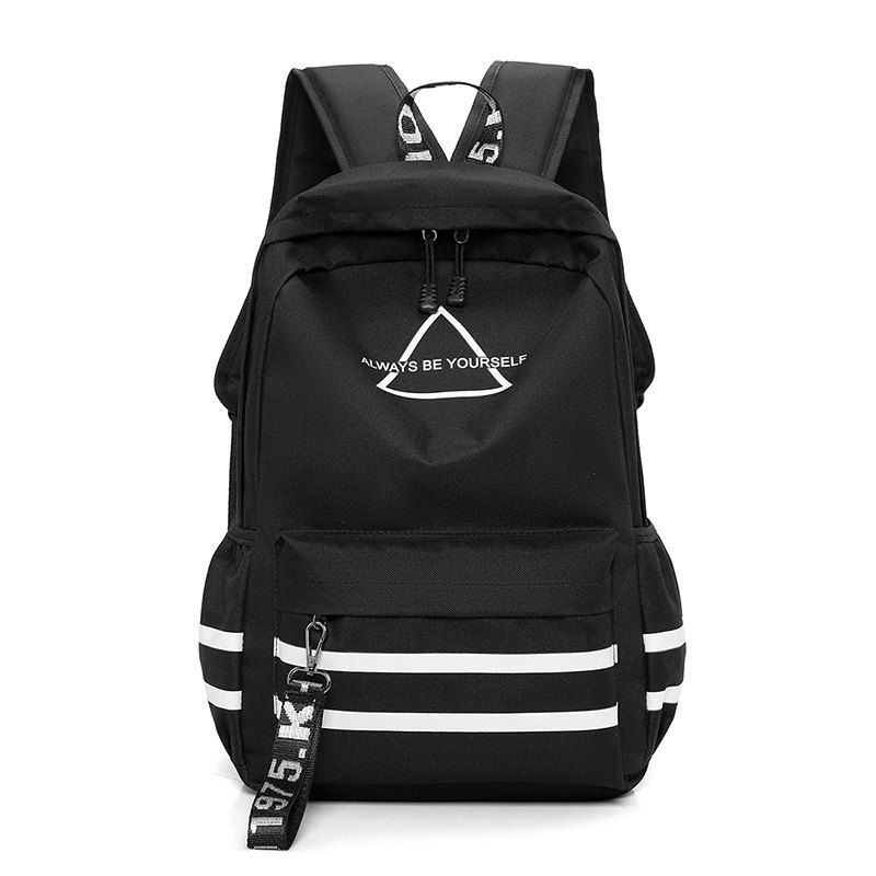 

Fashion Printed Nylon Sports Backpack, Black