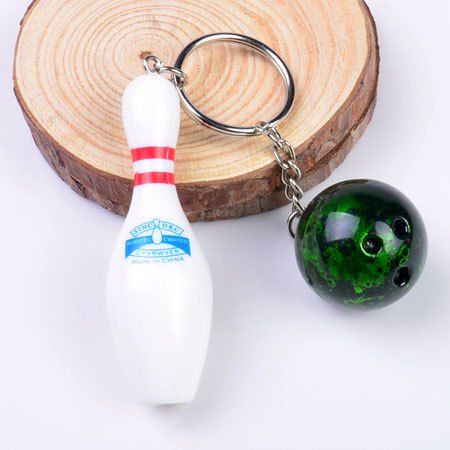 

Mini Emulational Bowling Style Key Ring, Green