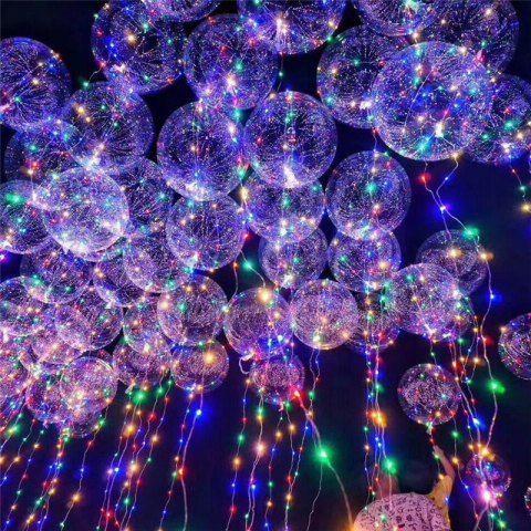 Shops Christmas Party LED BOBO Balloons Wedding Home Festival Decoration 3pcs 