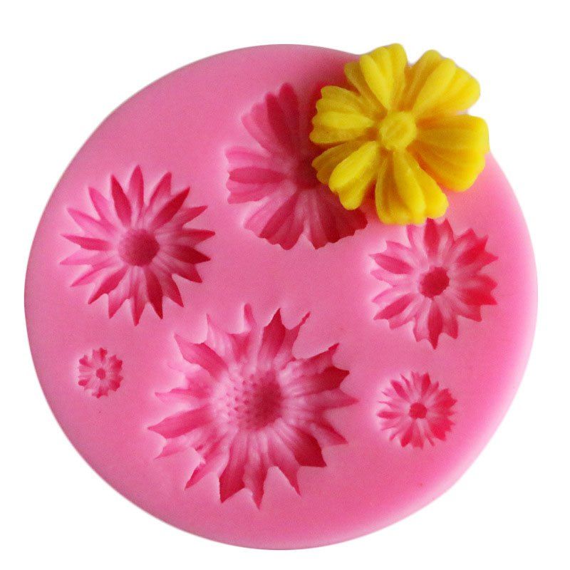 

facemile Sunflower Cake Candy Chocolate Soap Silicone Mold, Pink