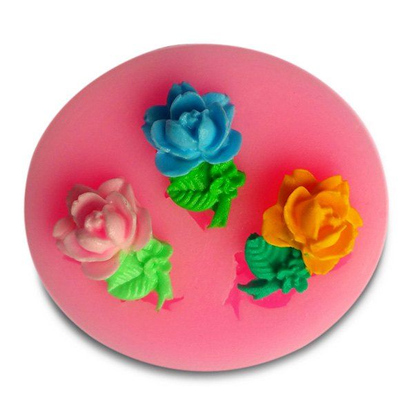 

Facemile Silicone Rose Shape Cake Fondant DIY Mold 1pc, Pink