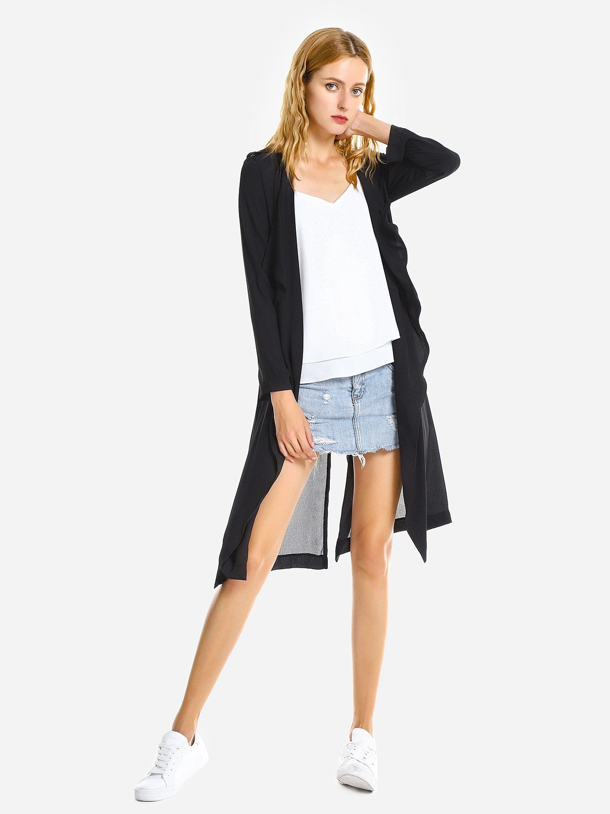 

ZAN.STYLE Casual Loose Coat, Black