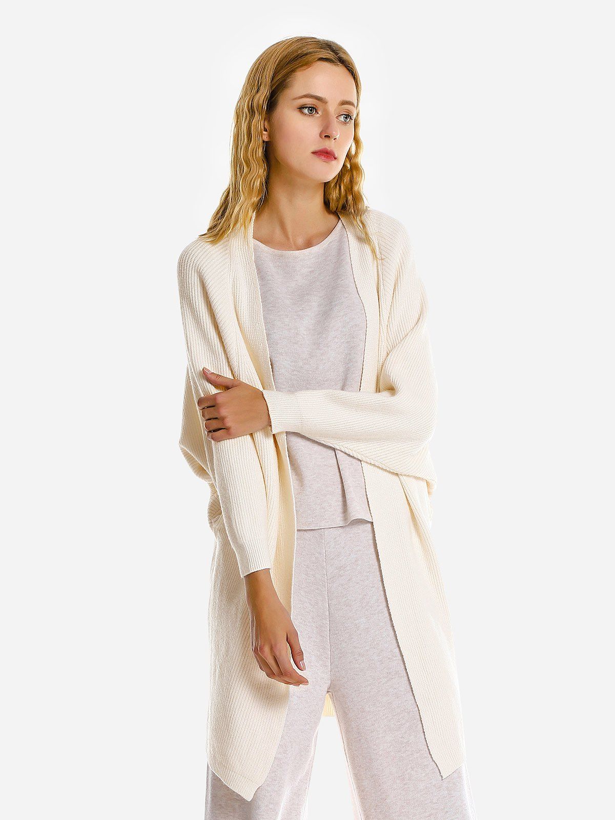 

ZAN.STYLE Loose Sweater Coat, White