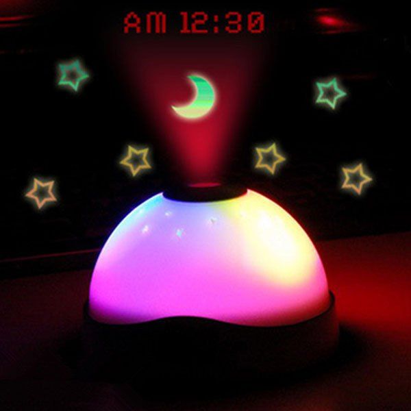 

Charming LED Stars Moon Projection Light with Clock, Colormix