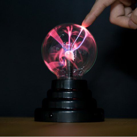 3 pulgadas lampara de base negra de fiesta de bola esfera relampago plasma magica usb