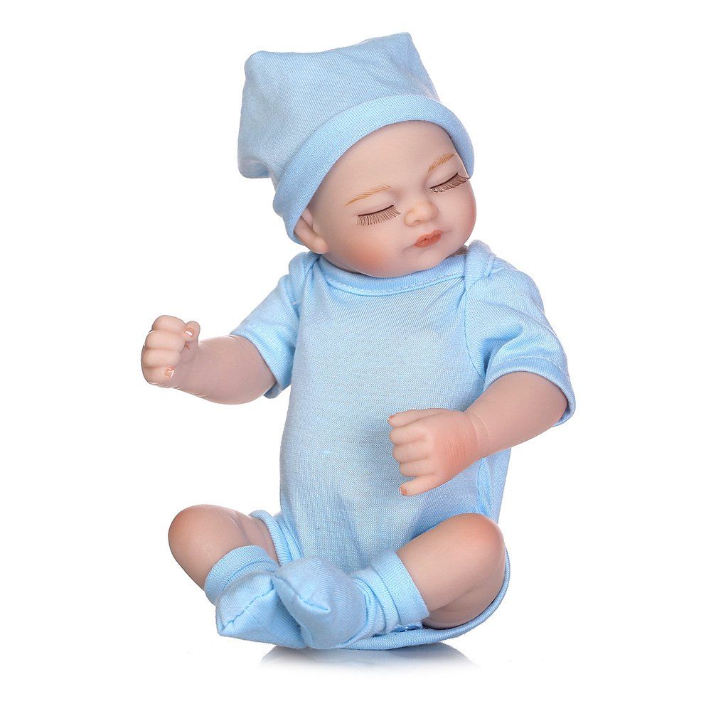 

NPK Emulate Reborn Baby Silicone Doll Sleep Helper Toy for Kids, Blue