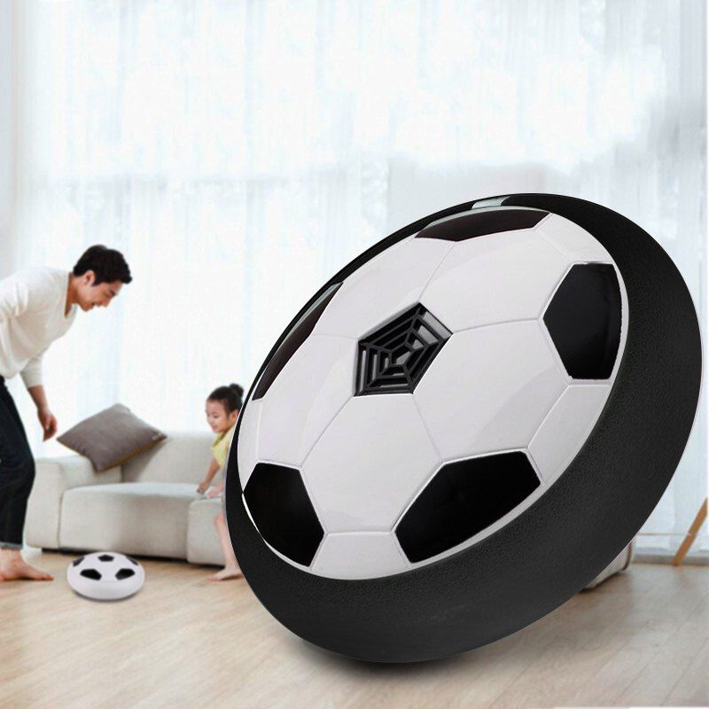 

Air Power Floating Soccer Gliding Football with Foam Bumpers LED Lights Kids Toy, Black