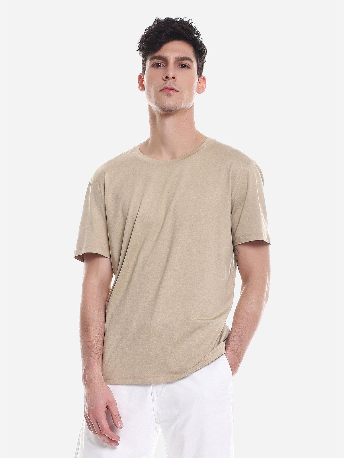 

ZAN.STYLE T Shirt Crew Neck, Khaki