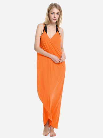 Orange Beach Dress Free Shipping And Beach Cover Up Wrap Dress