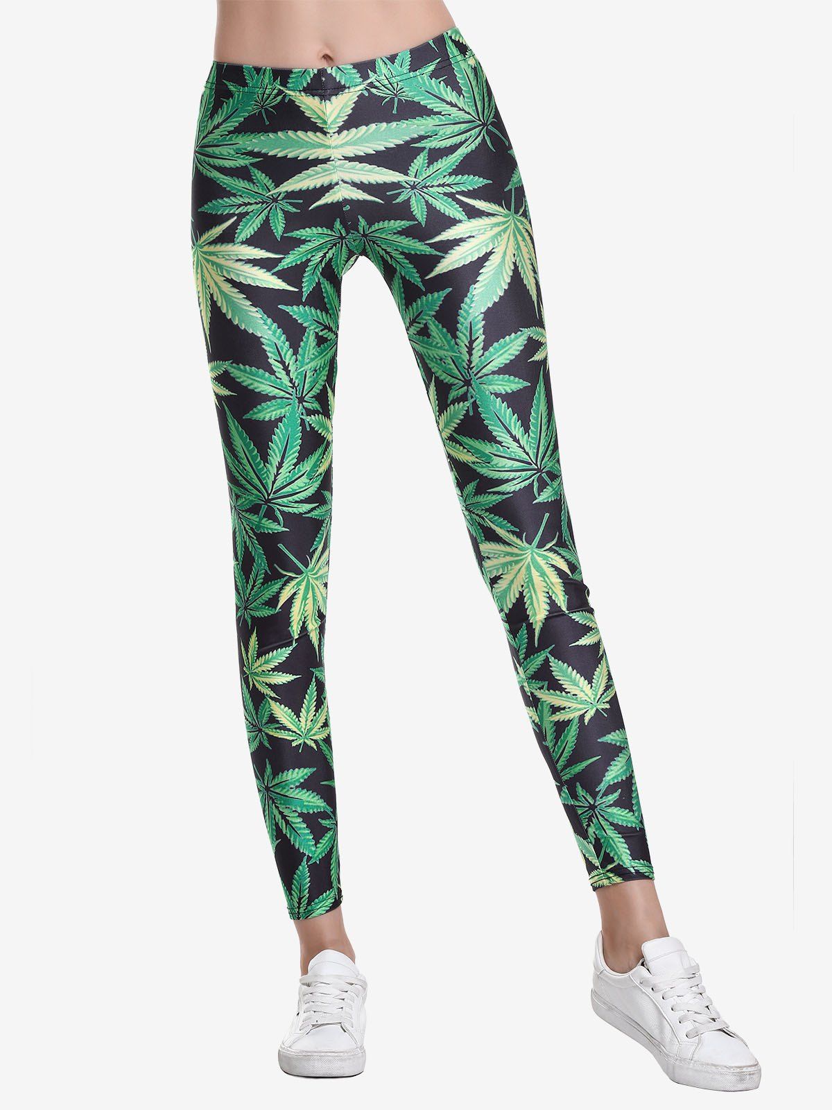 

ZAN.STYLE High Waist Leggings, Green leaf