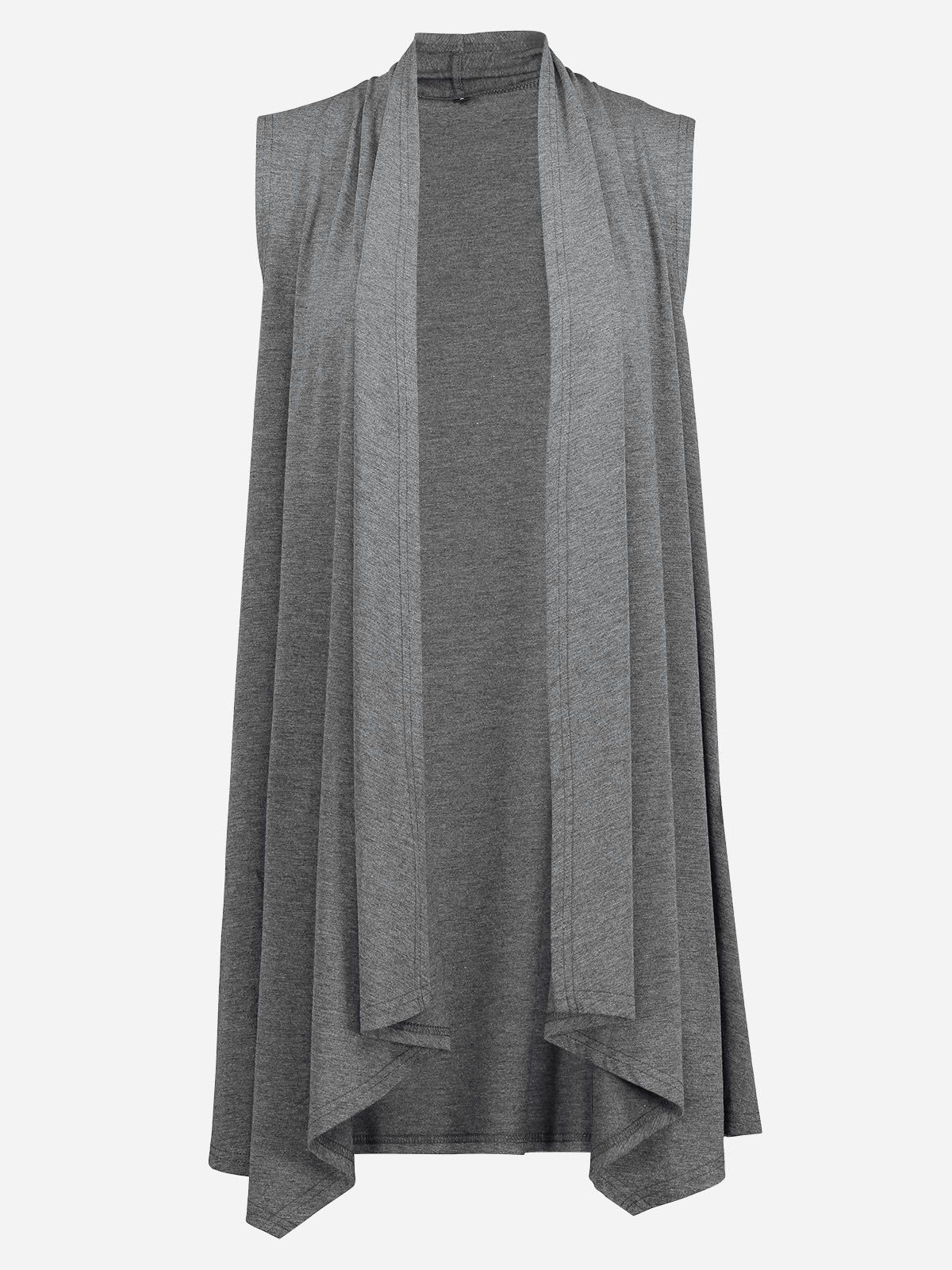 

ZAN.STYLE Sleeveless Open Front Vest, Deep gray