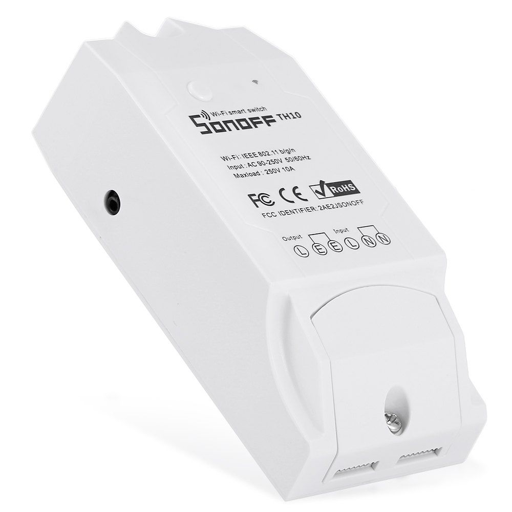 

SONOFF TH10 Temperature and Humidity Monitoring WiFi Smart Switch for Home Automation System, White