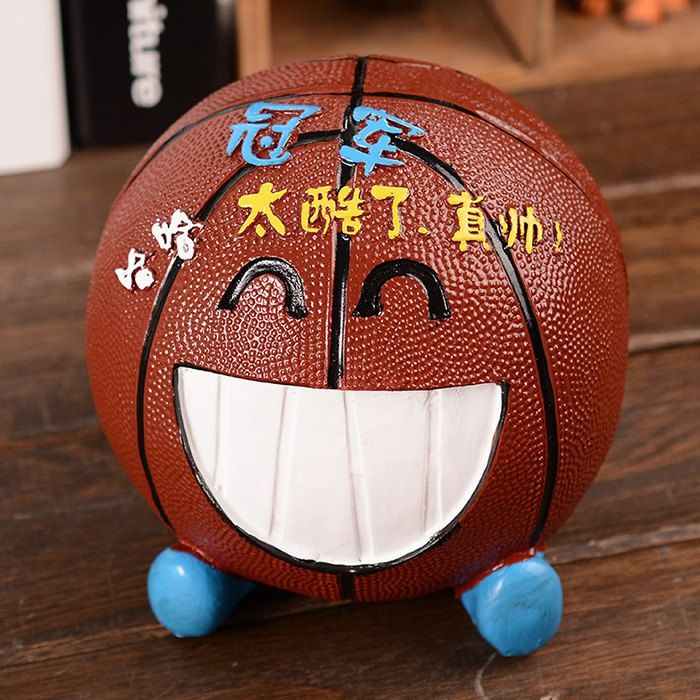46 Off Creative Delicate Resin Cartoon Basketball Piggy Bank 1pc