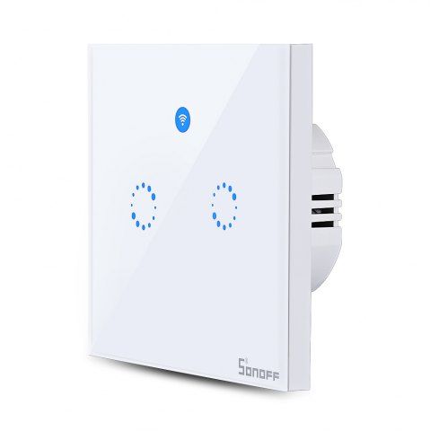 Shop SONOFF T1 Double Gangs WiFi and RF 86 Type Smart Wall Touch Light Switch  