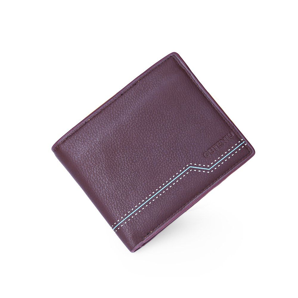 

Men Stylish Protable Short Wallet, Velvet maroon
