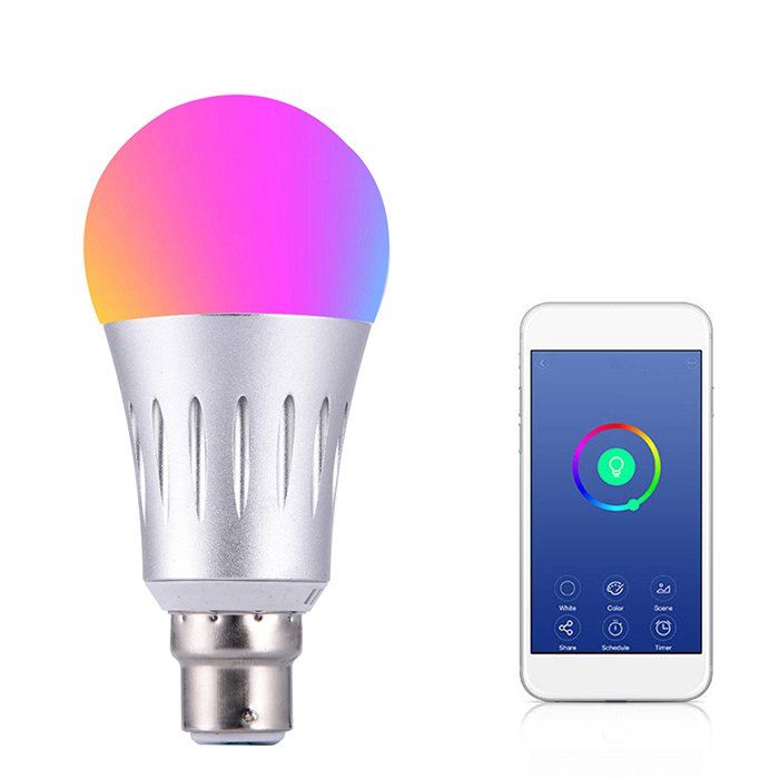 

Wireless Remote Control WiFi Smart Bulb Support Google Home / Amazon Echo, Silver