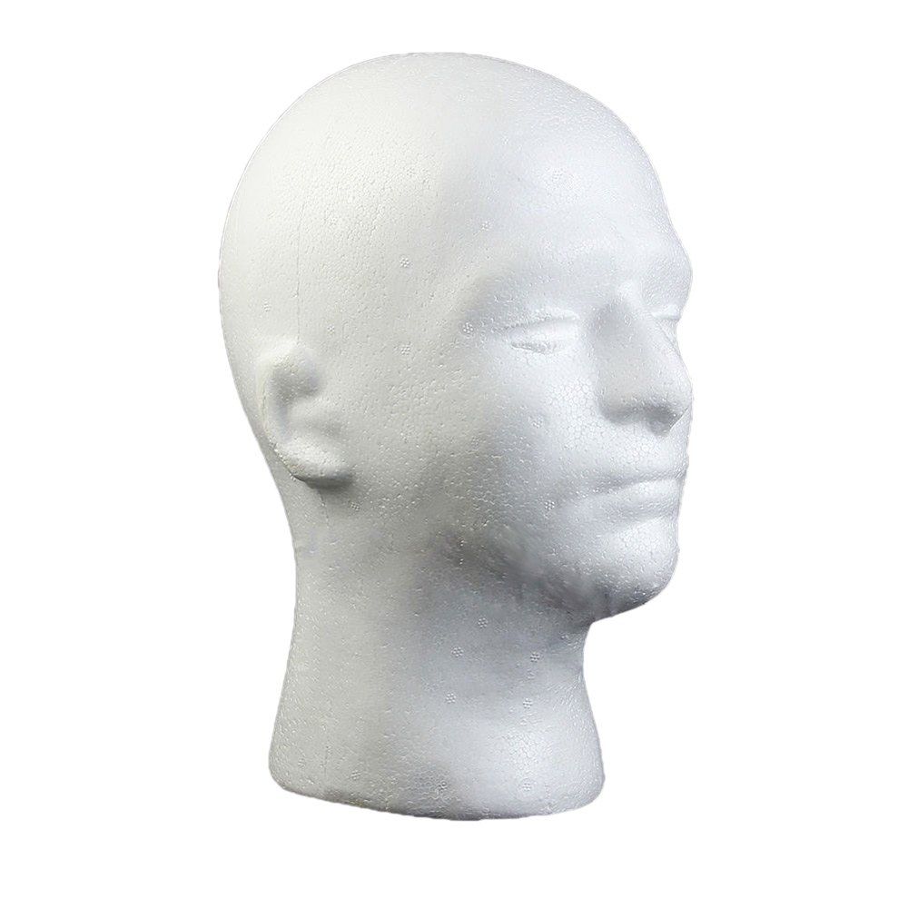 

Fashion Male Adult Size Foam Mannequin Head for Wig Display, White