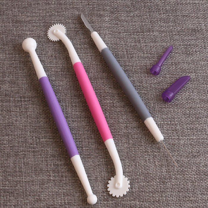 

DIY Baking Tools Accessories Kitchen Modelling Cake Decorating Carving Pen 3pcs / Set, Multi