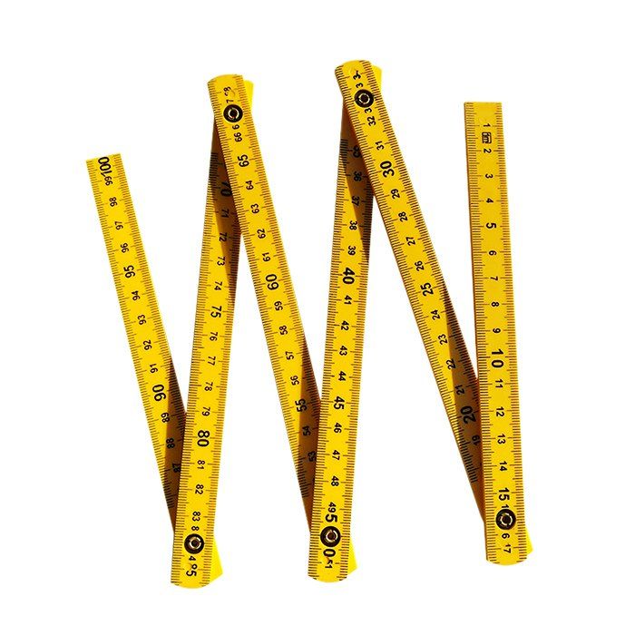 

Practical Folding Ruler Carpenter Metric Measuring Tool 1m, Golden brown