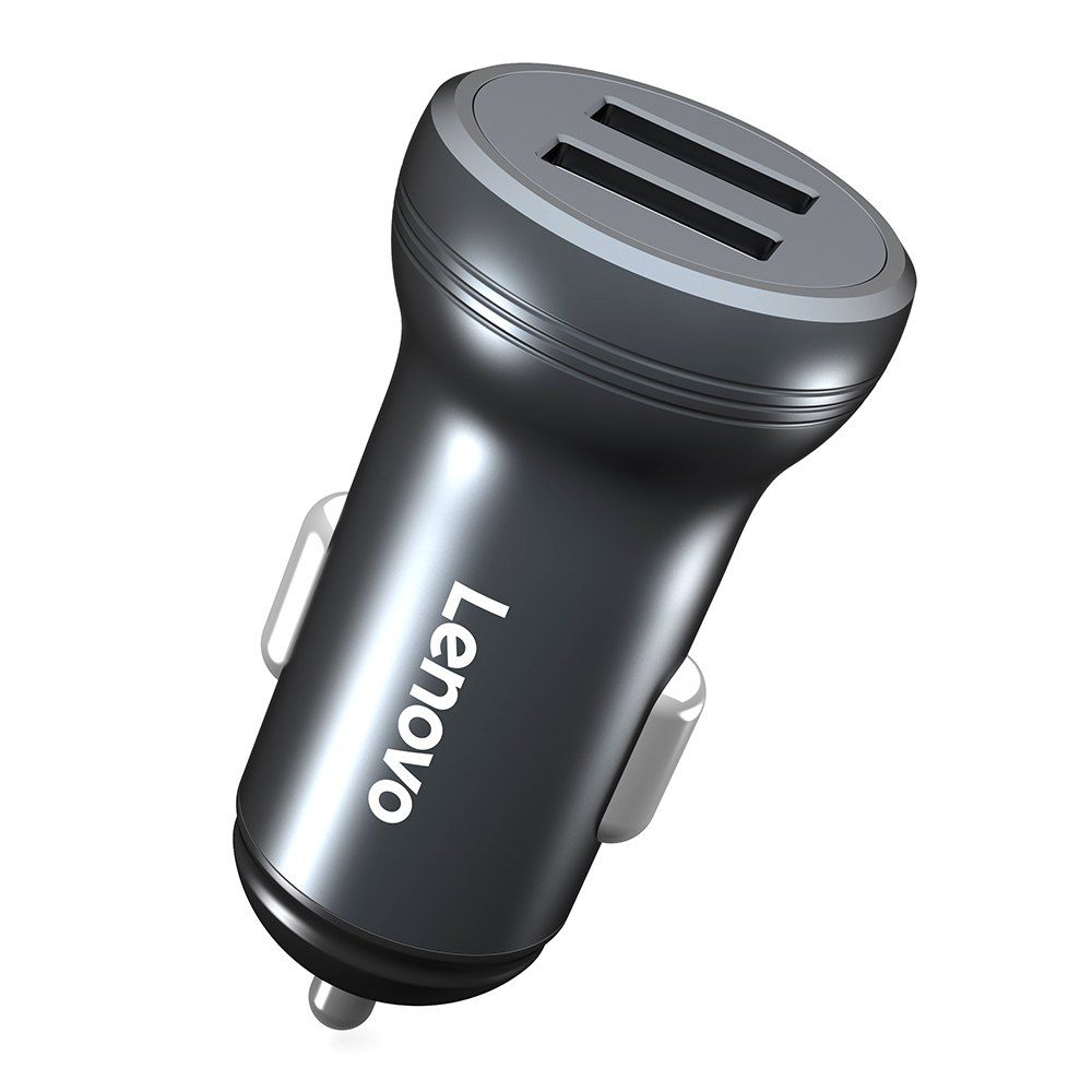 

Lenovo HC10 4.8A Dual USB Ports Aluminum-magnesium Alloy Car Charger, Black