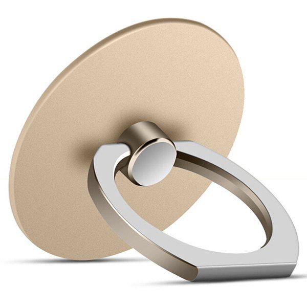

360 Degree Round Finger Ring Mobile Phone Smartphone Stand Holder, Champagne gold