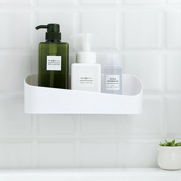 

Waterproof Bottom-hallowed Storage Box for Bathroom Kitchen Dining Room, White
