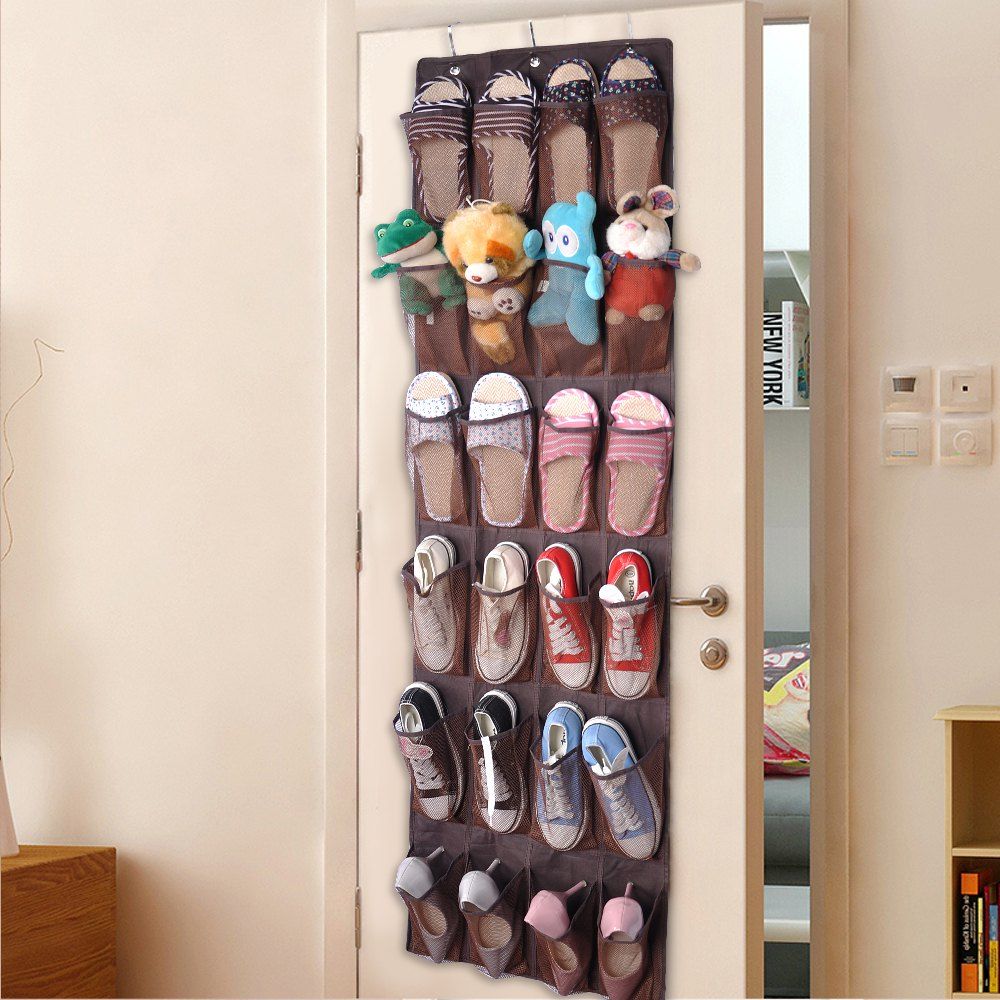 Range Chaussures Suspendu Porte - Lot De 2, 11 Poches, Crochets, Oxford 600D