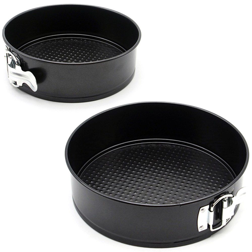 

Durable Heat-resistant Loose Bottom Cake Mold 2pcs, Black