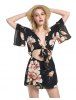 ZAN.STYLE Floral Knot Front Playsuit -  